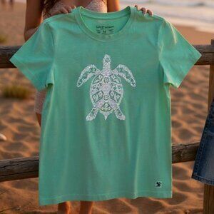 Life is Good W's Floral Sea Turtle Crusher-LITE Crew Neck Tee